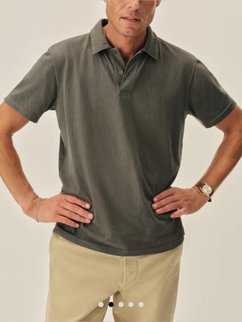Buck Mason Men's charcoal Short-Sleeve Polo Shirt